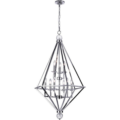 Chrome Symmitrical Open Air Frame Chandelier - LV LIGHTING