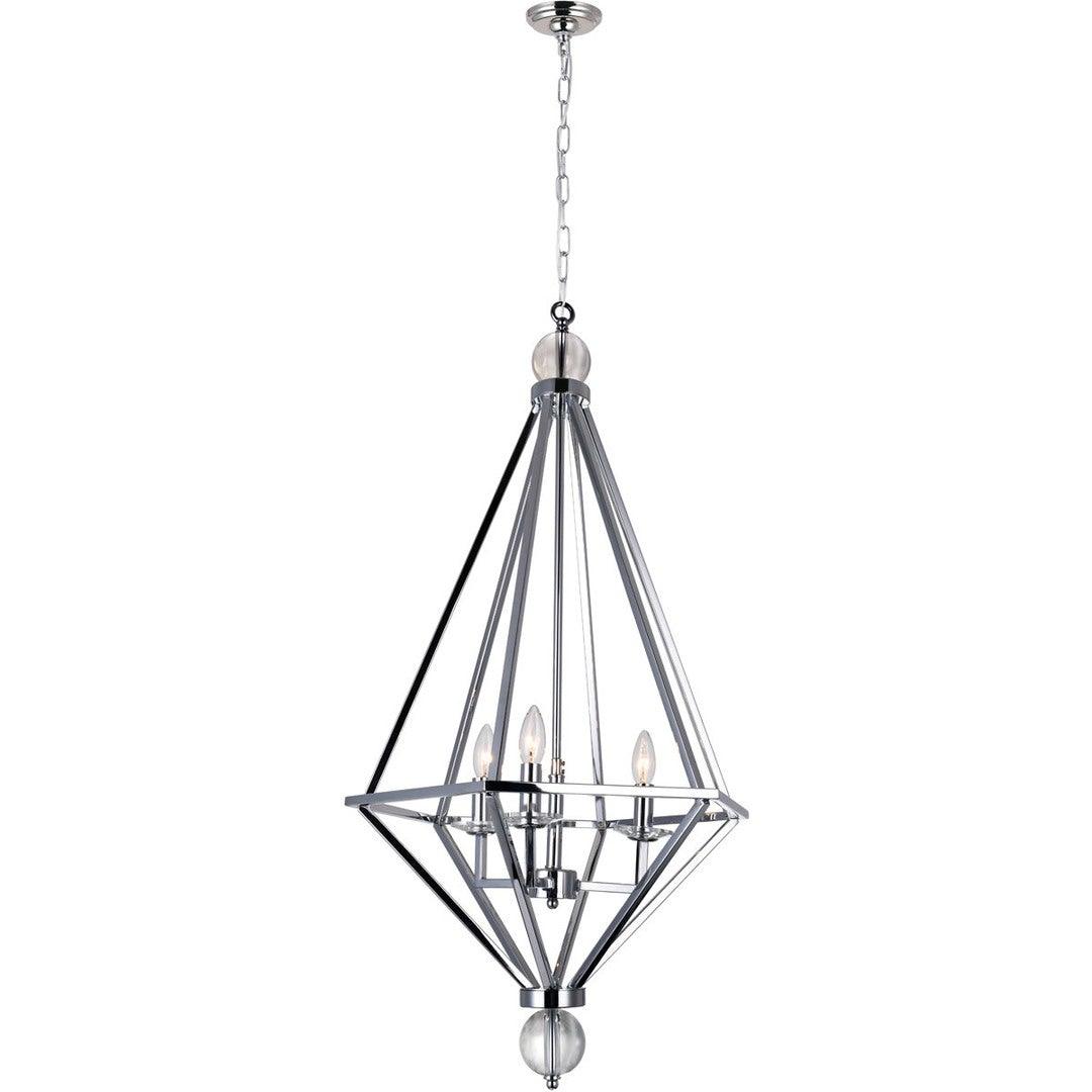 Chrome Symmitrical Open Air Frame Chandelier - LV LIGHTING