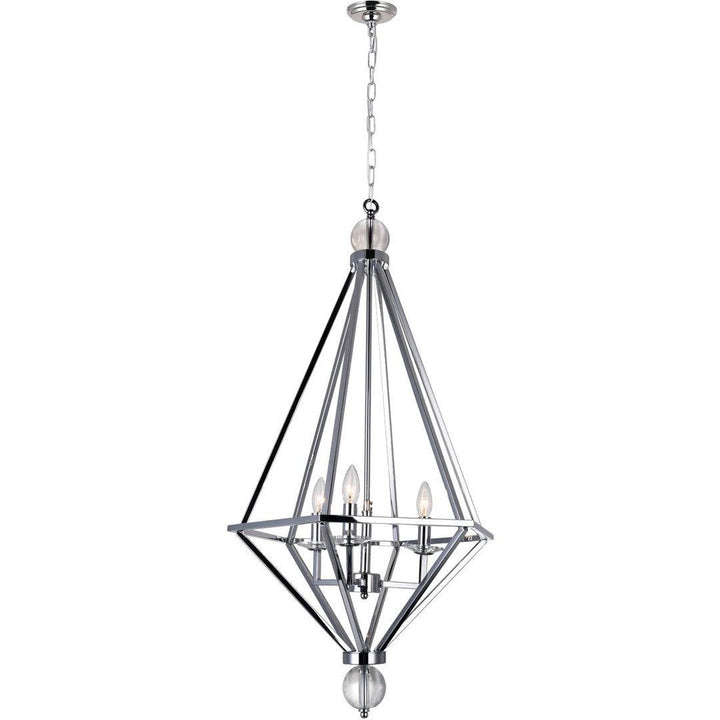 Chrome Symmitrical Open Air Frame Chandelier - LV LIGHTING