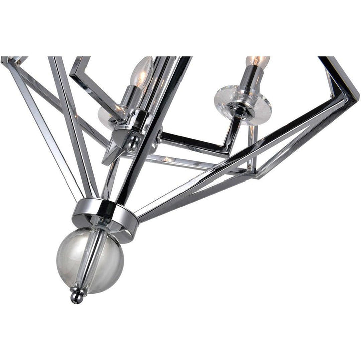 Chrome Symmitrical Open Air Frame Chandelier - LV LIGHTING