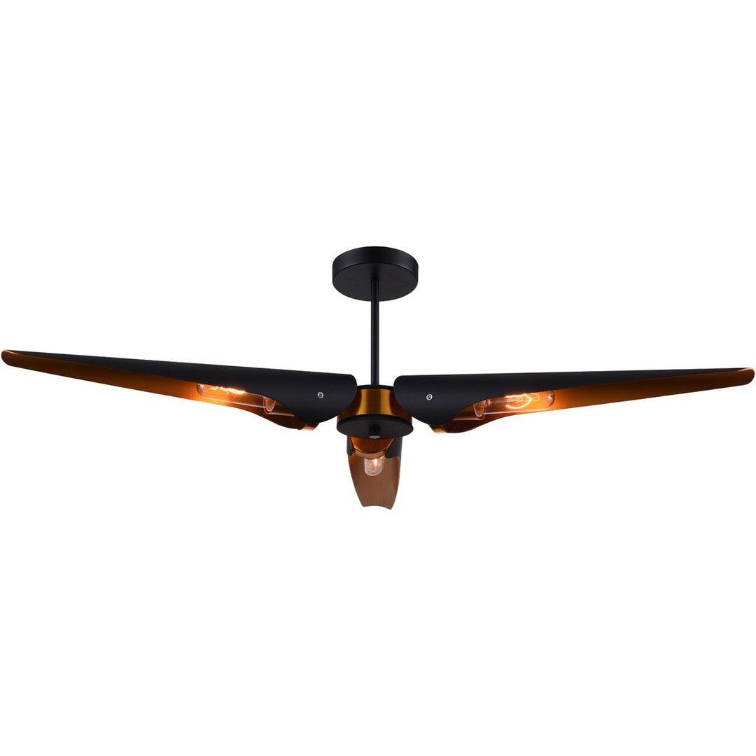Matte Black with Copper Chandelier - LV LIGHTING