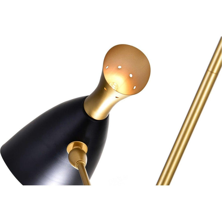 Matte Black with Satin Gold Shade Chandelier - LV LIGHTING
