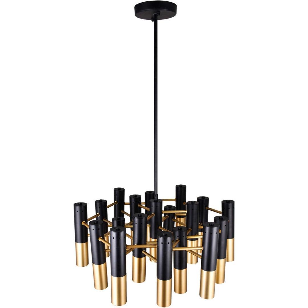 Matte Black with Satin Gold Cylindrical Chandelier - LV LIGHTING