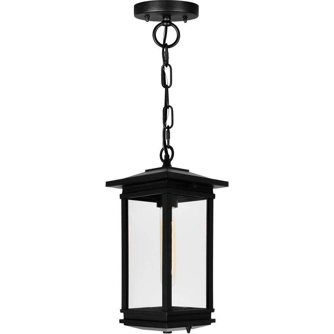 Black with Clear Glass Shade Rectangular Outdoor Pendant - LV LIGHTING