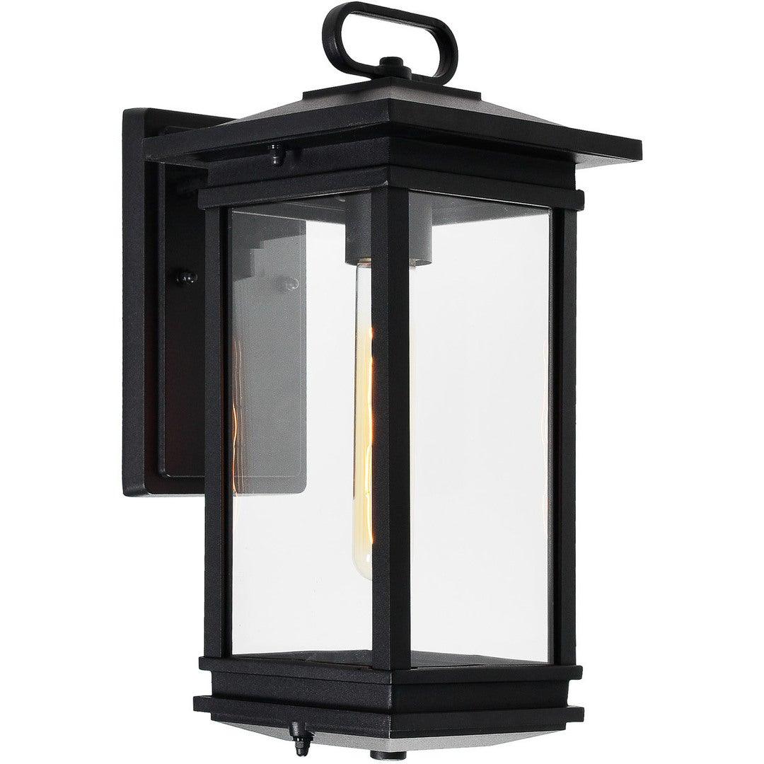Black with Clear Glass Rectangular Outdoor Wall Sconce - LV LIGHTING