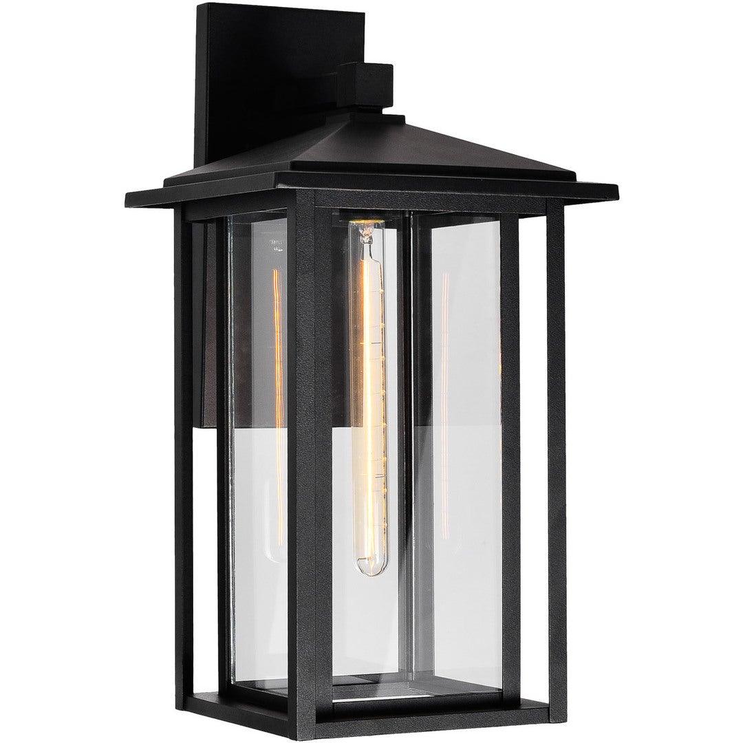 Black Double Frame with Clear Glass Rectangular Outdoor Wall Sconce - LV LIGHTING