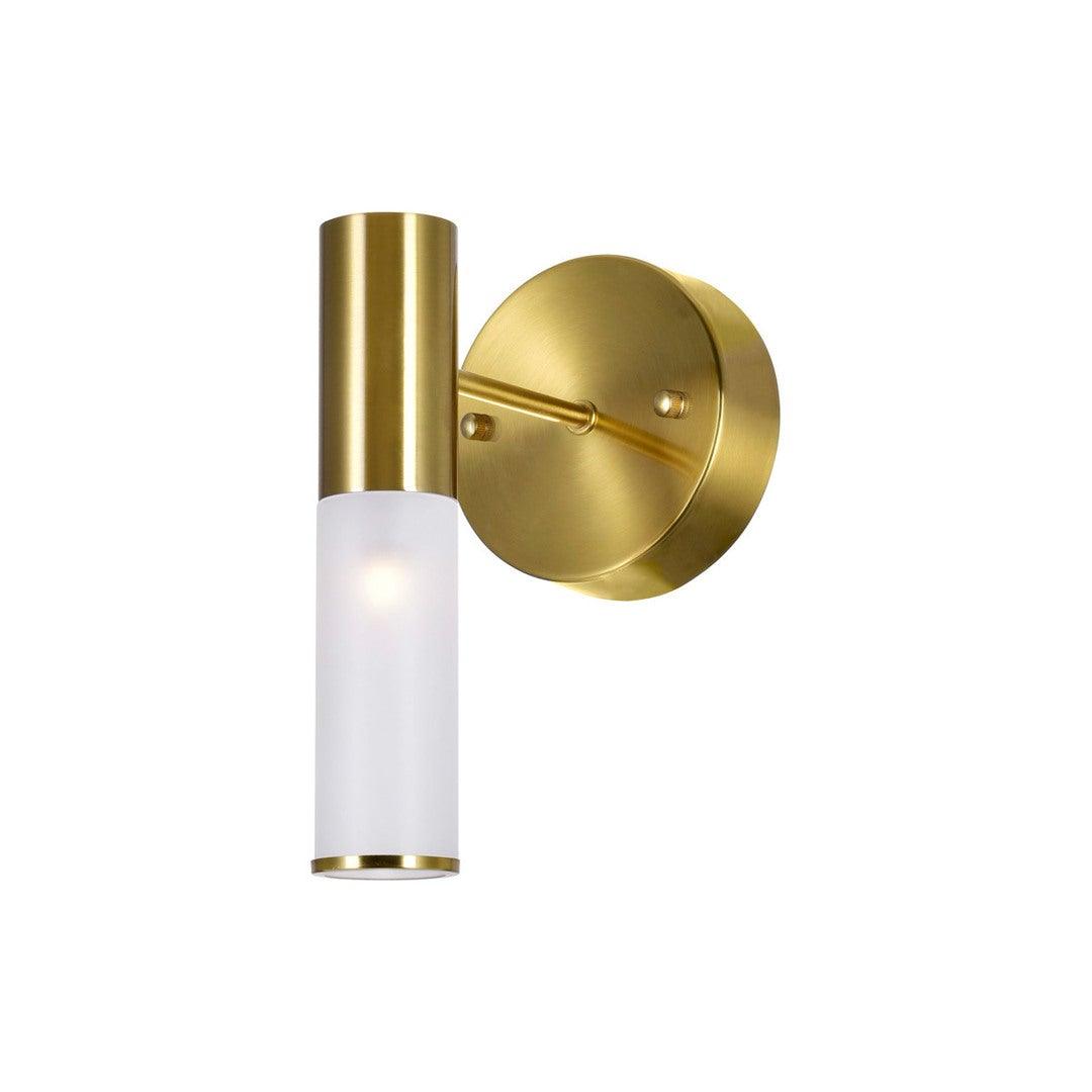 Brass with Frosted Cylindrical Glass Tube Wall Sconce - LV LIGHTING
