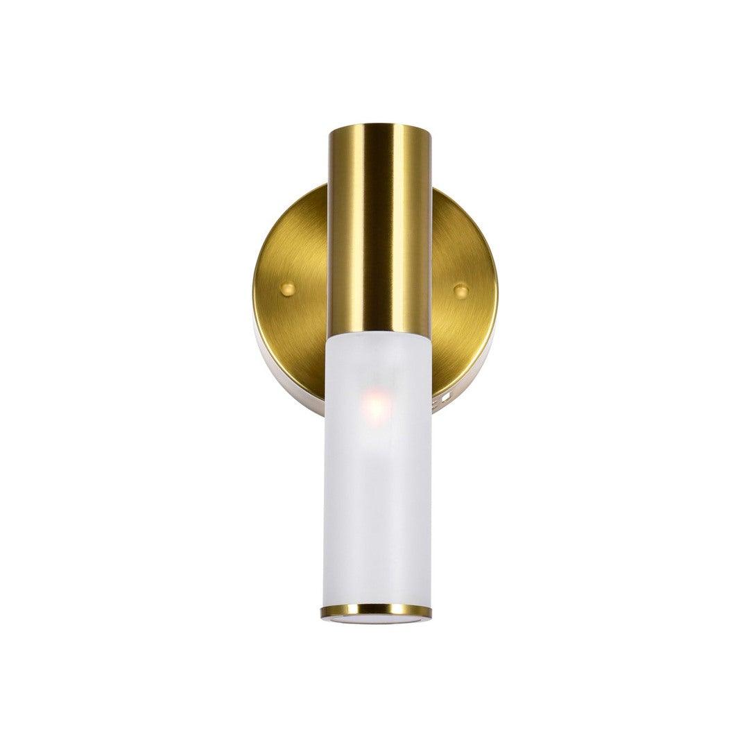 Brass with Frosted Cylindrical Glass Tube Wall Sconce - LV LIGHTING