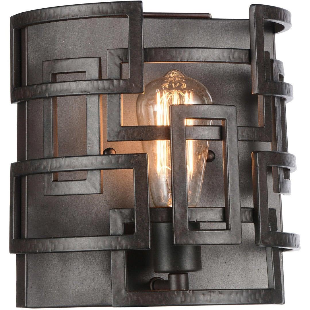 Brown with Rectangular Patterned Frame Wall Sconce - LV LIGHTING