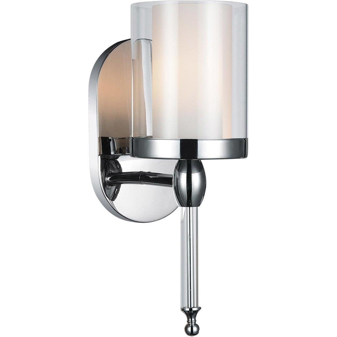 Chrome with Cylindrical Glass Shade Wall Sconce - LV LIGHTING