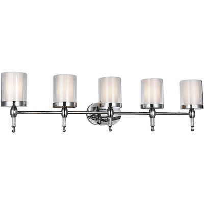 Chrome with Cylindrical Glass Shade Vanity Light - LV LIGHTING