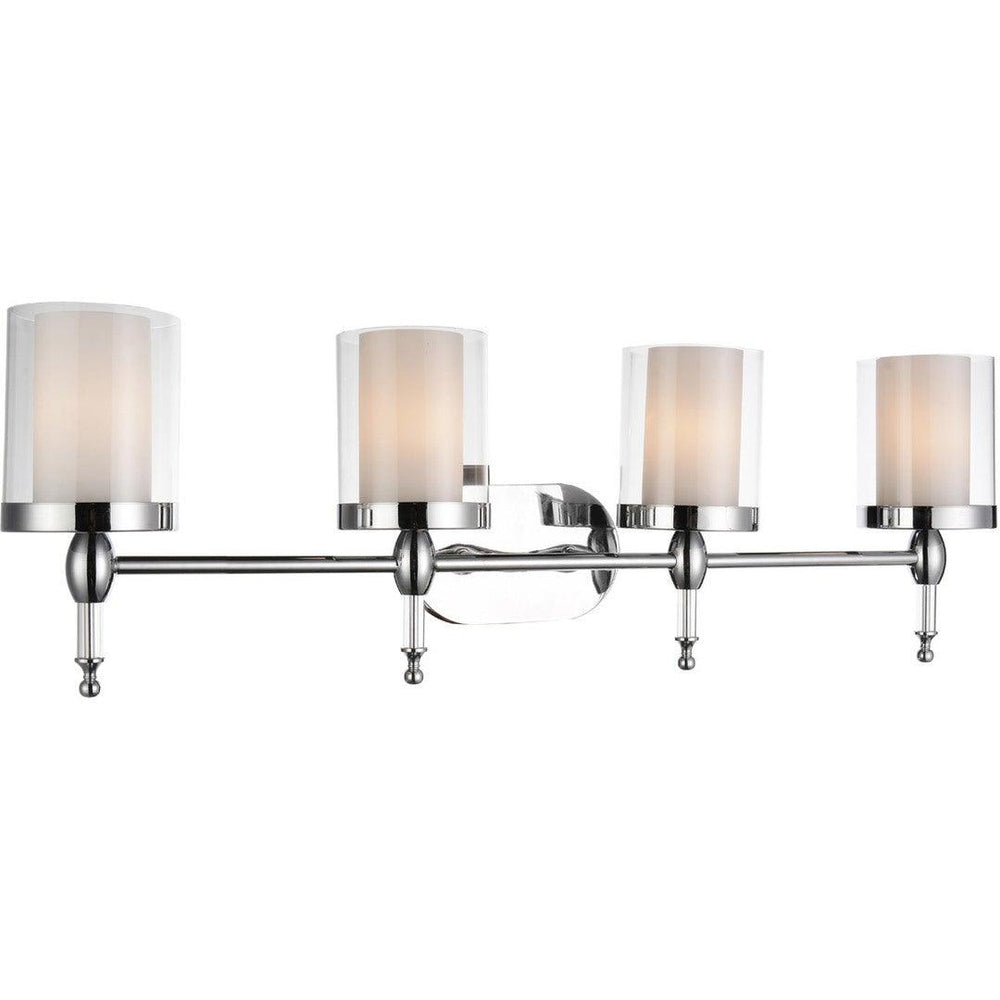 Chrome with Cylindrical Glass Shade Vanity Light - LV LIGHTING