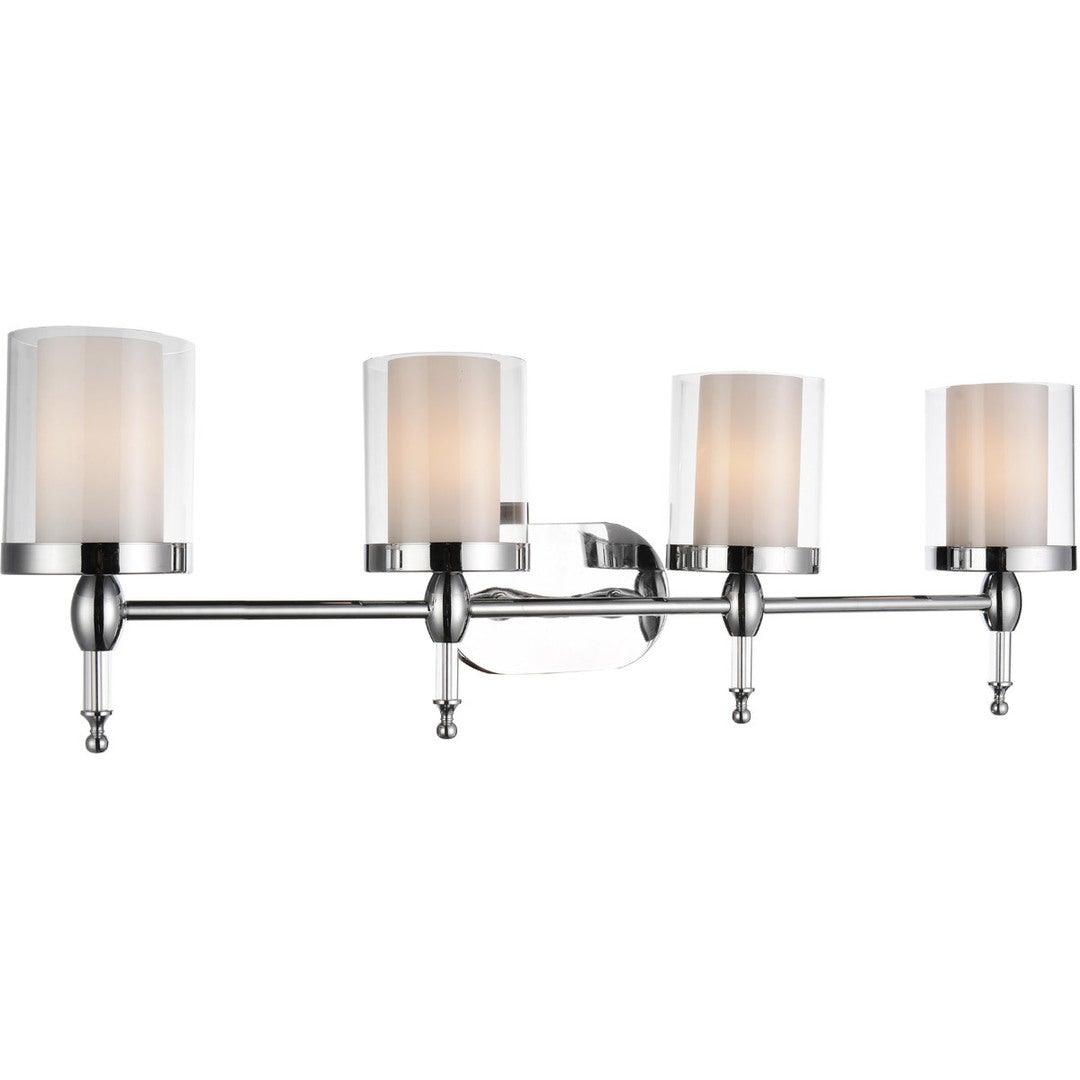 Chrome with Cylindrical Glass Shade Vanity Light - LV LIGHTING