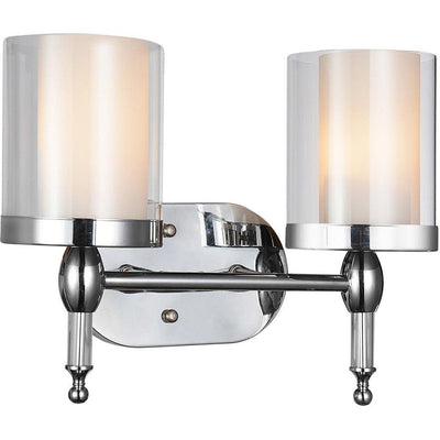 Chrome with Cylindrical Glass Shade Vanity Light - LV LIGHTING