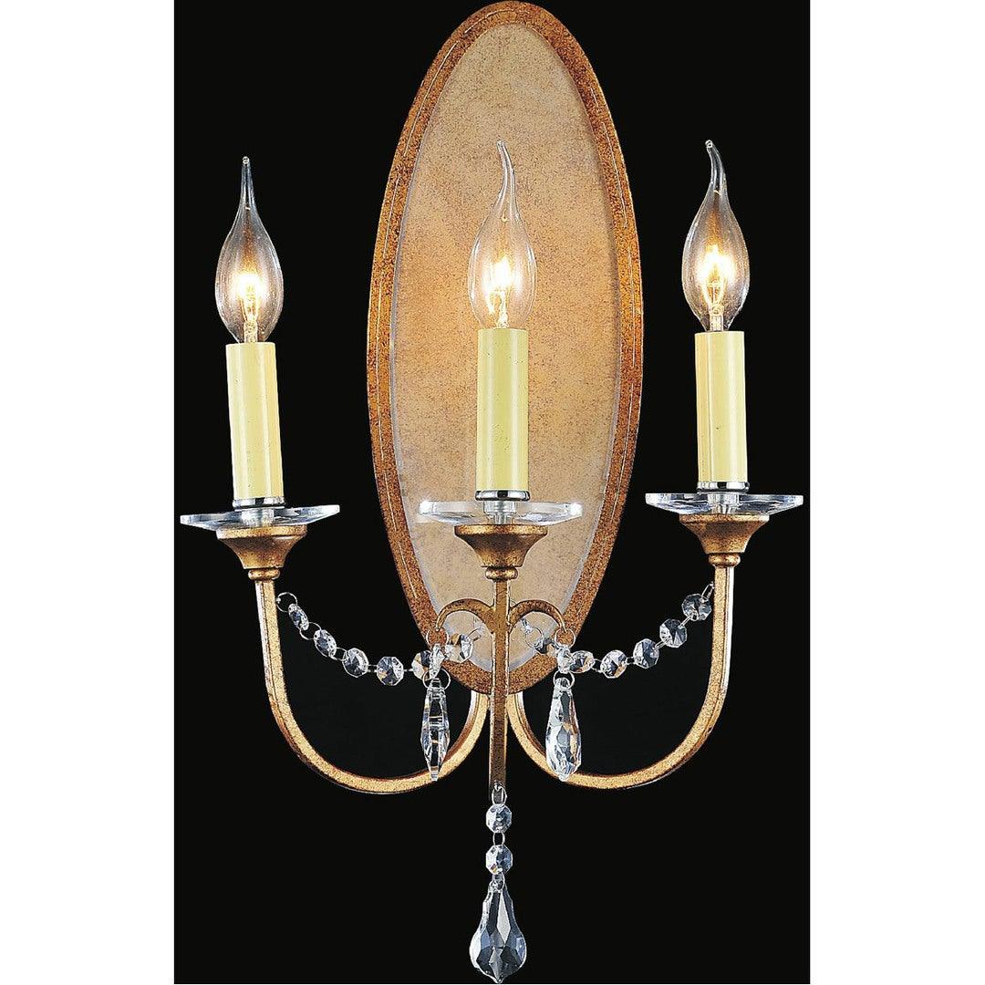 Oxidized Bronze with Crystal Drop and Strand Wall Sconce - LV LIGHTING