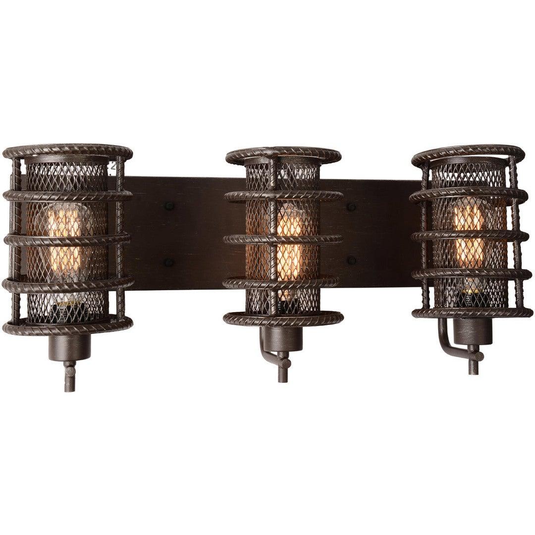 Brown with Steel Rod and Mesh Shade Vanity Light - LV LIGHTING