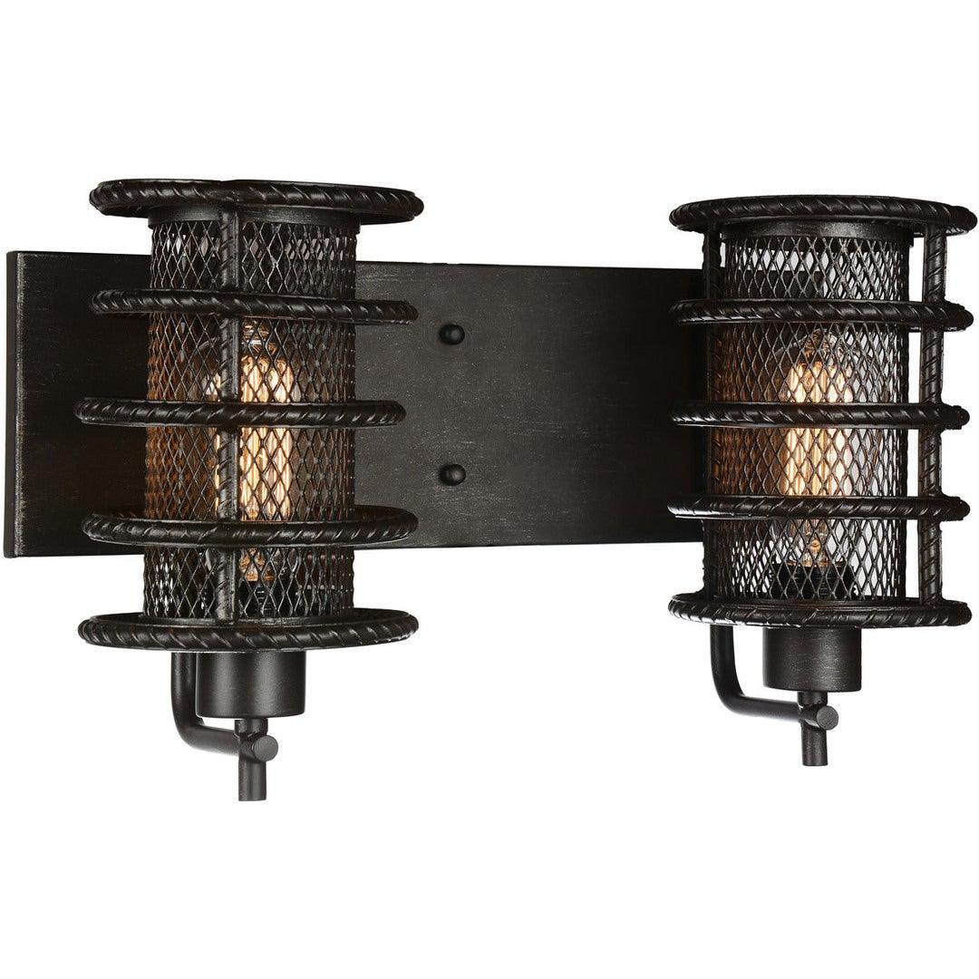 Brown with Steel Rod and Mesh Shade Vanity Light - LV LIGHTING
