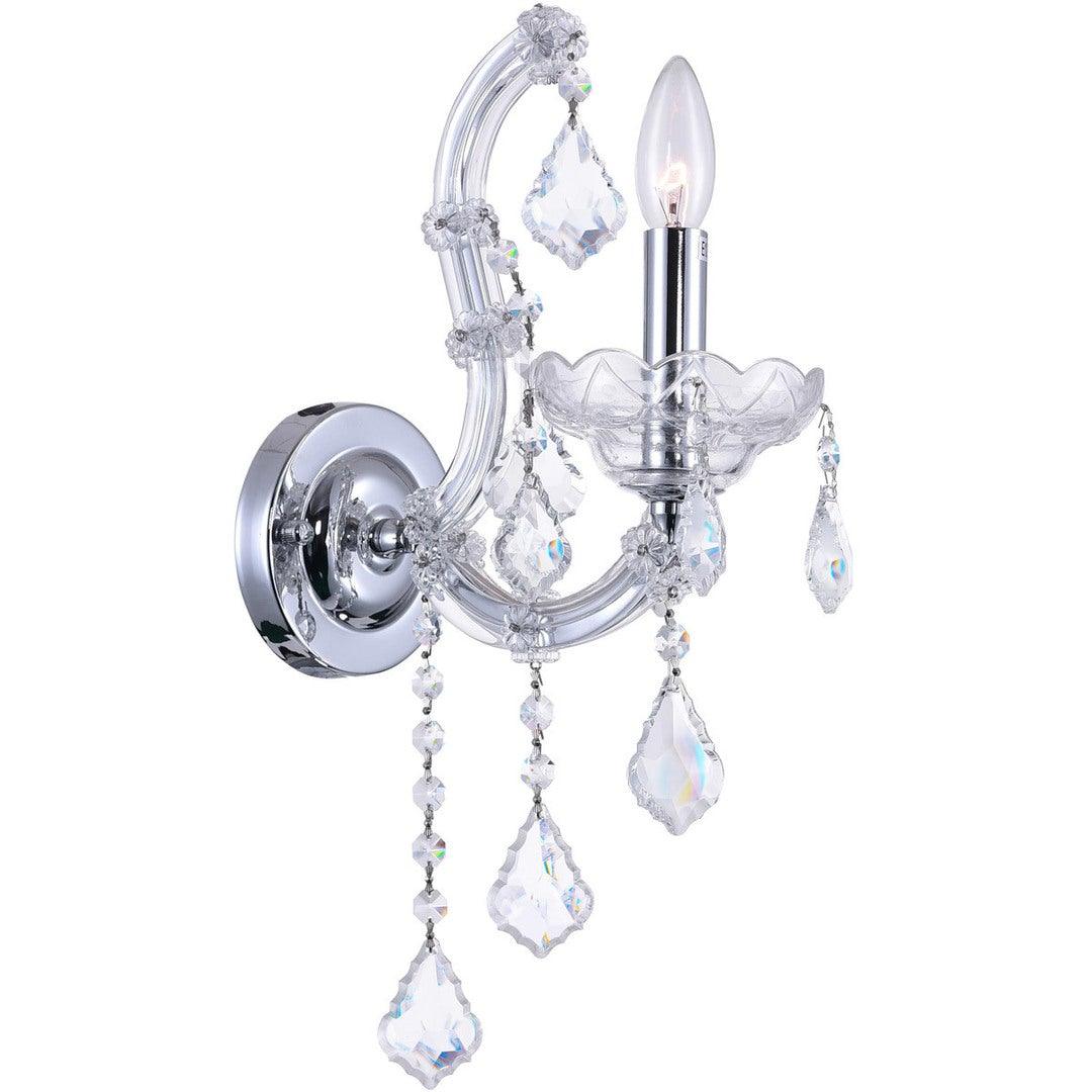 Chrome with Crystal Drop and Strand Wall Sconce - LV LIGHTING