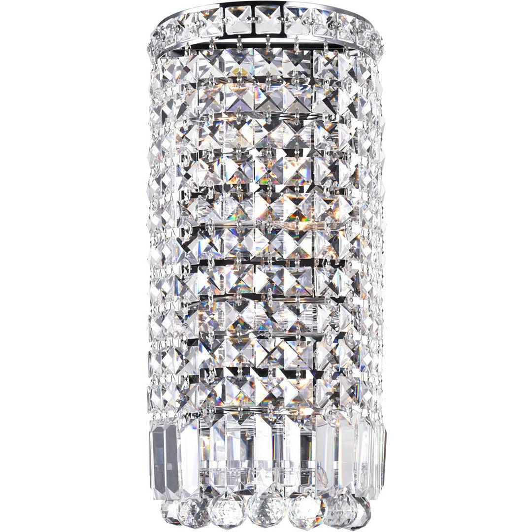 Chrome with Clear Crystal Drop and Strand Wall Sconce - LV LIGHTING