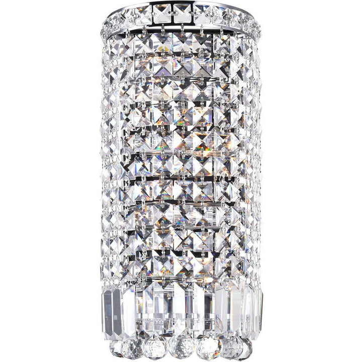 Chrome with Clear Crystal Drop and Strand Wall Sconce - LV LIGHTING