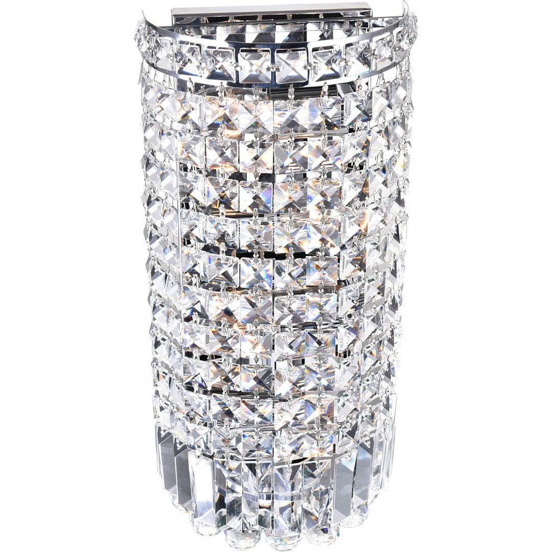 Chrome with Clear Crystal Drop and Strand Wall Sconce - LV LIGHTING