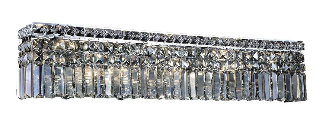 Chrome with Clear Crystal Strand and Rod Vanity Light - LV LIGHTING