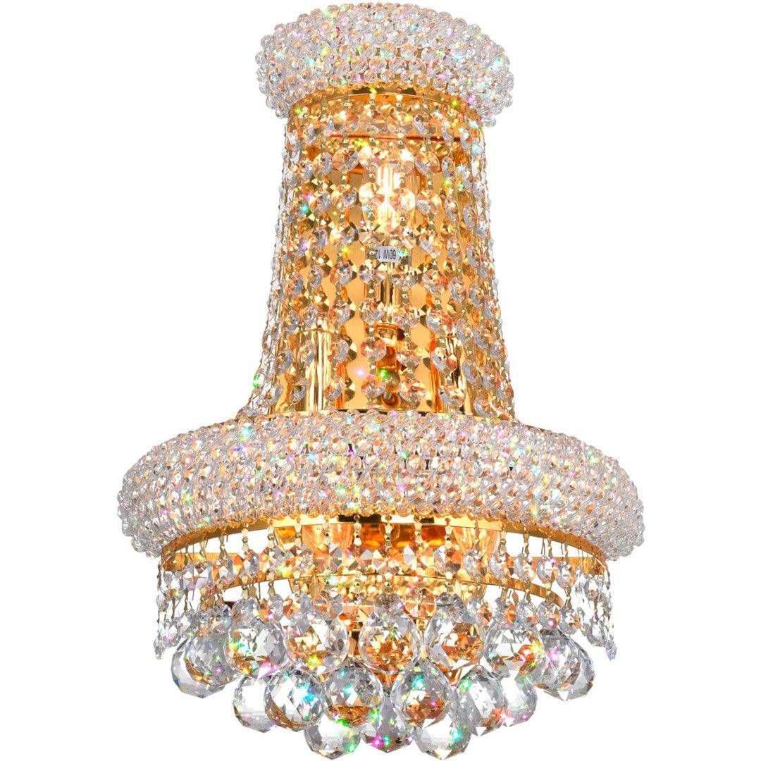 Gold with Clear Crystal Drop and Strand Wall Sconce - LV LIGHTING