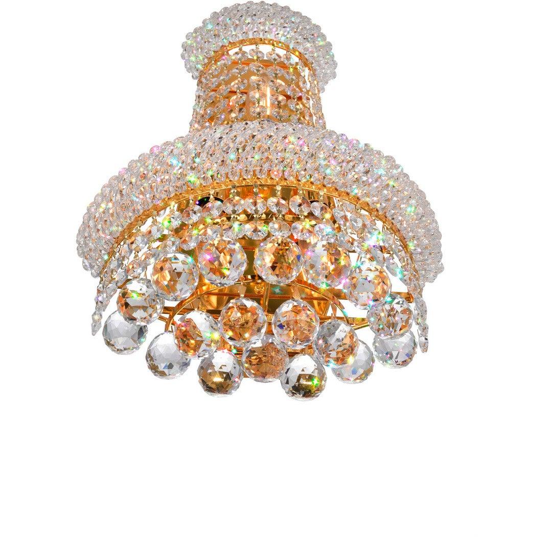 Gold with Clear Crystal Drop and Strand Wall Sconce - LV LIGHTING