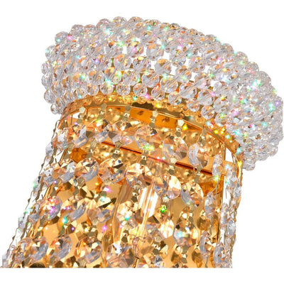 Gold with Clear Crystal Drop and Strand Wall Sconce - LV LIGHTING