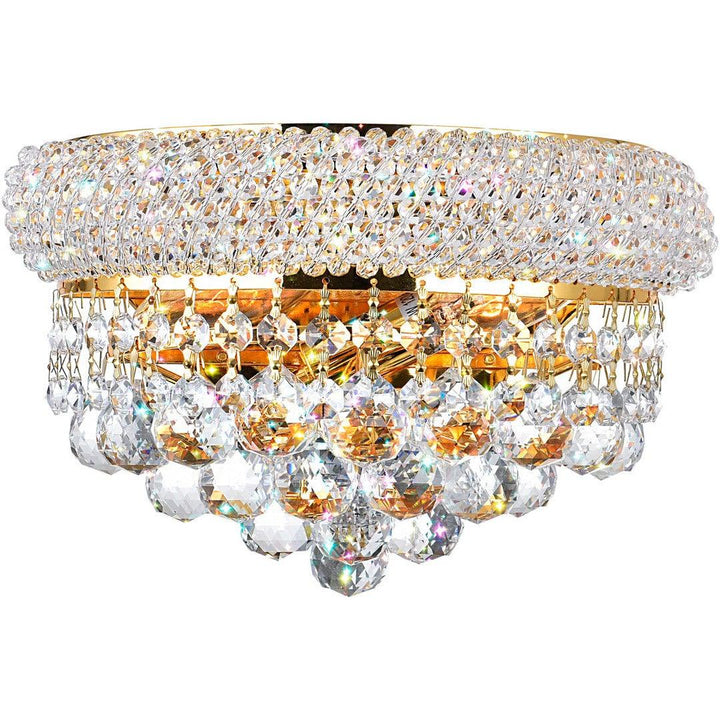 Steel with Crystal Strand and Drop Wall Sconce - LV LIGHTING
