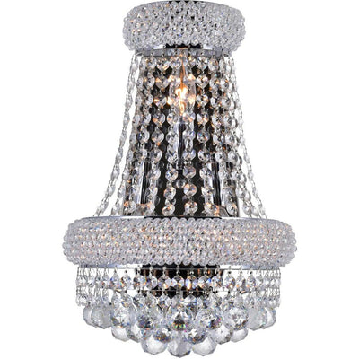 Chrome with Crystal Strand and Drop Wall Sconce - LV LIGHTING