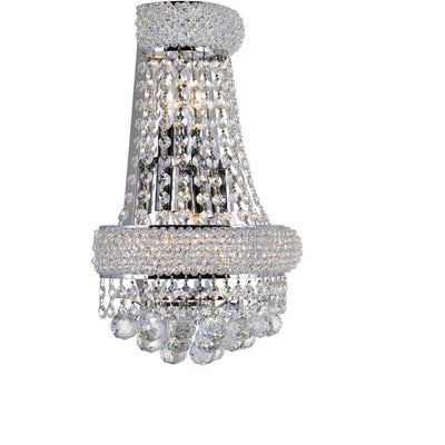 Chrome with Crystal Strand and Drop Wall Sconce - LV LIGHTING