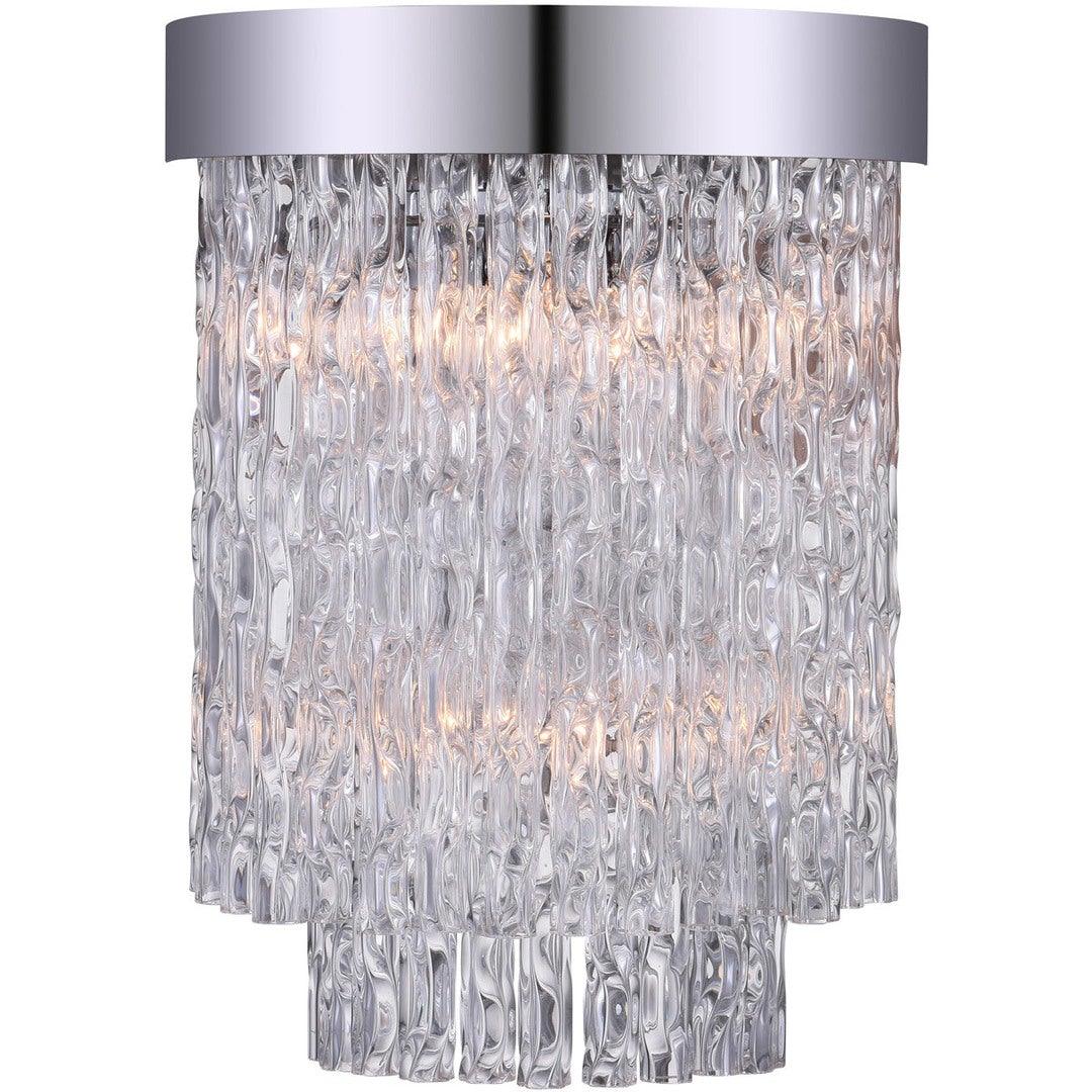 Chrome with Clear Glass Rod Wall Sconce - LV LIGHTING