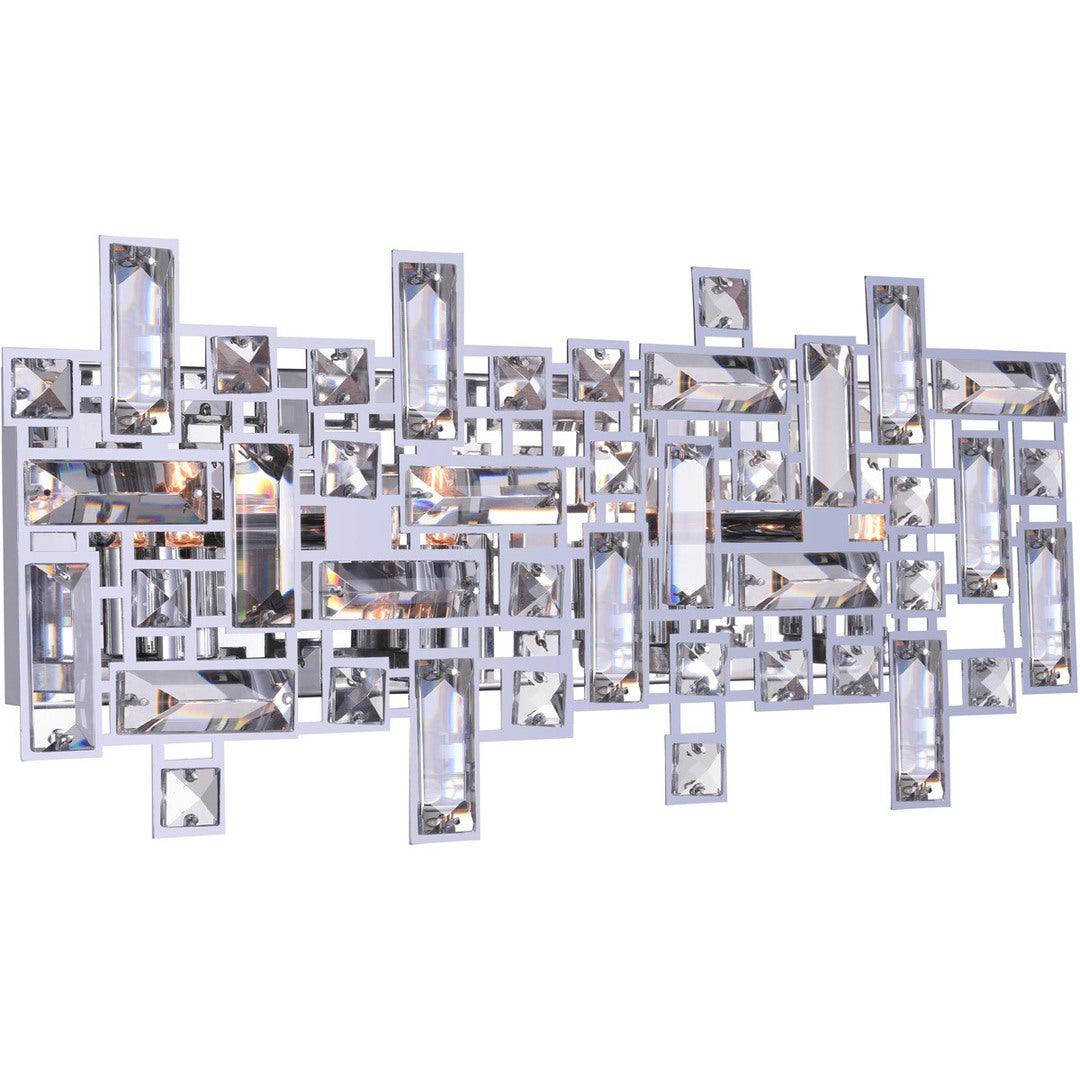 Chrome with Puzzled Crystal Vanity Light - LV LIGHTING