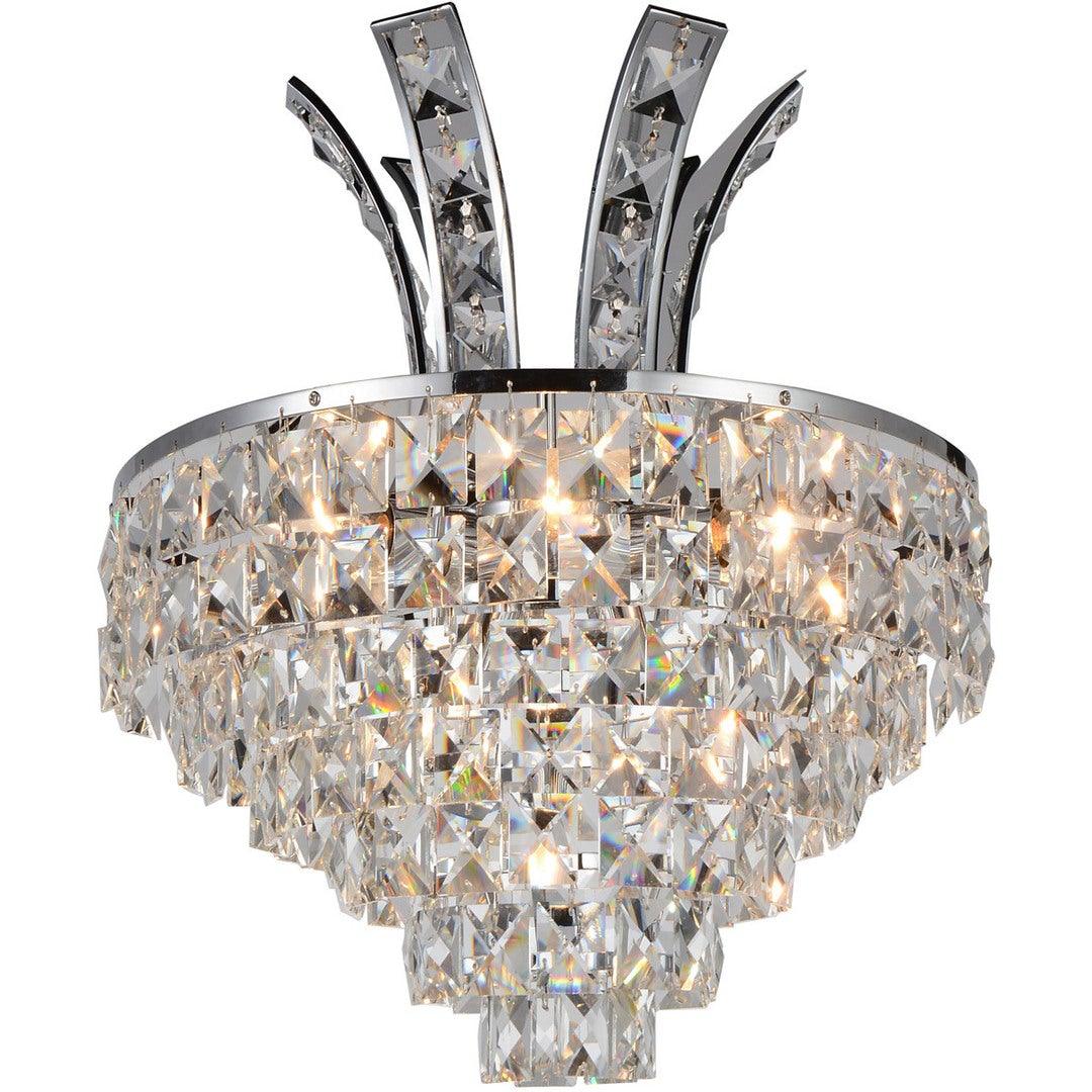 Chrome with Square Clear Crystal Wall Sconce - LV LIGHTING