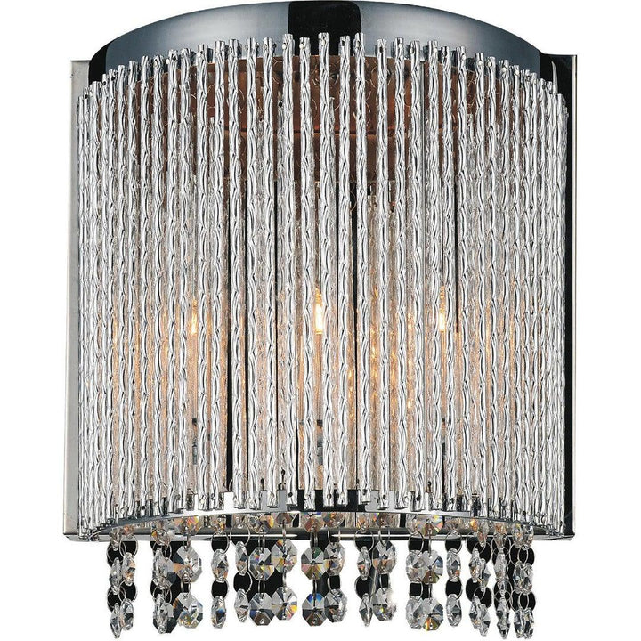 Chrome with Steel Rod Shade and Crsytal Strand - LV LIGHTING