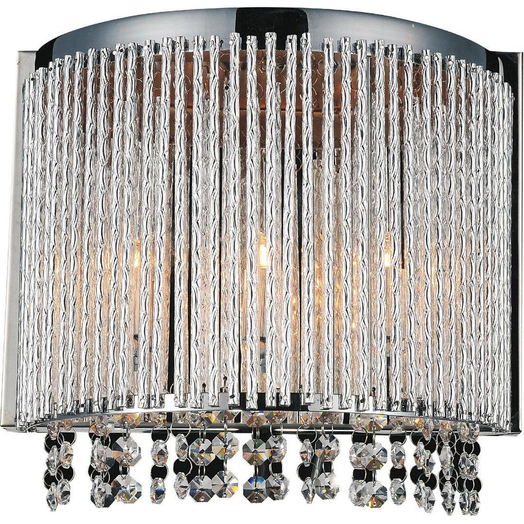 Chrome with Steel Rod Shade and Crsytal Strand - LV LIGHTING