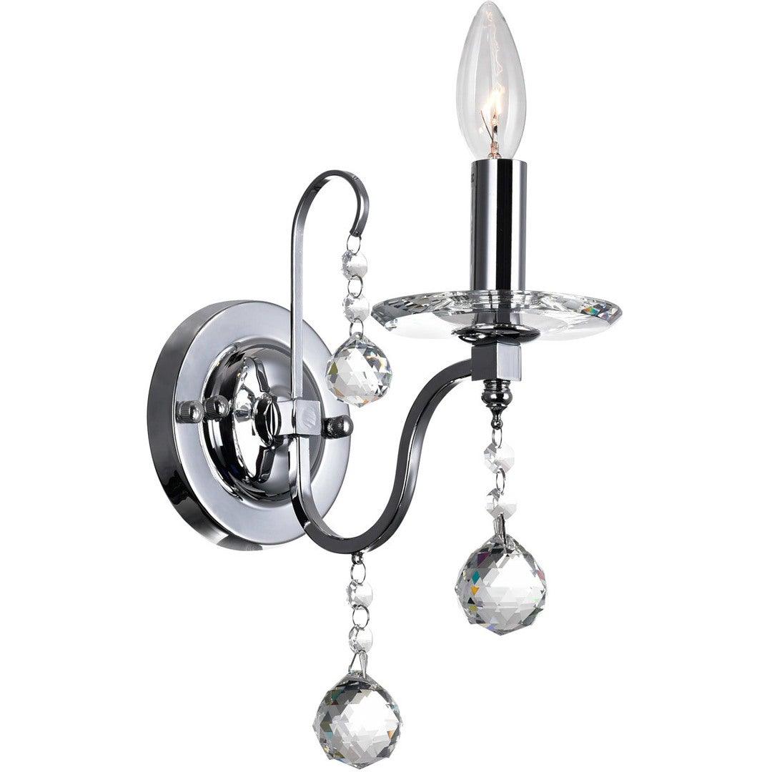 Chrome with Clear Crystal Drop Wall Sconce - LV LIGHTING