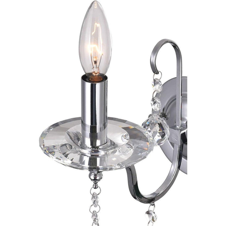 Chrome with Clear Crystal Drop Wall Sconce - LV LIGHTING