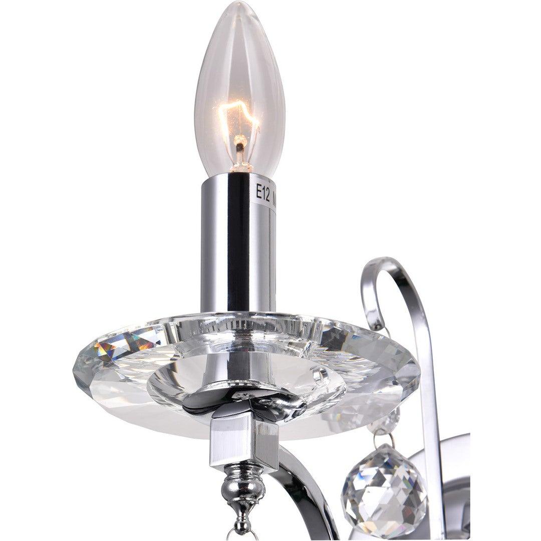 Chrome with Clear Crystal Drop Wall Sconce - LV LIGHTING