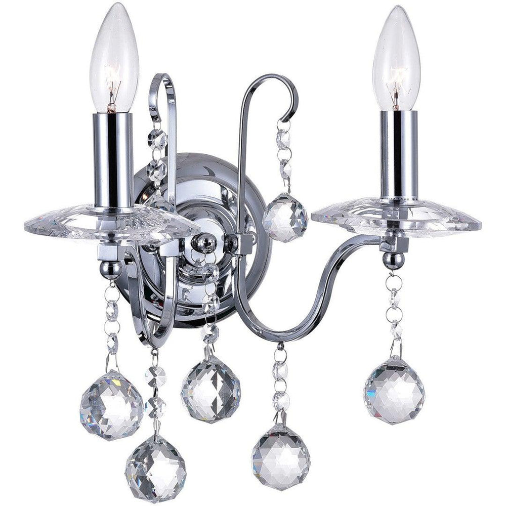 Chrome with Crystal Drop Wall Sconce - LV LIGHTING