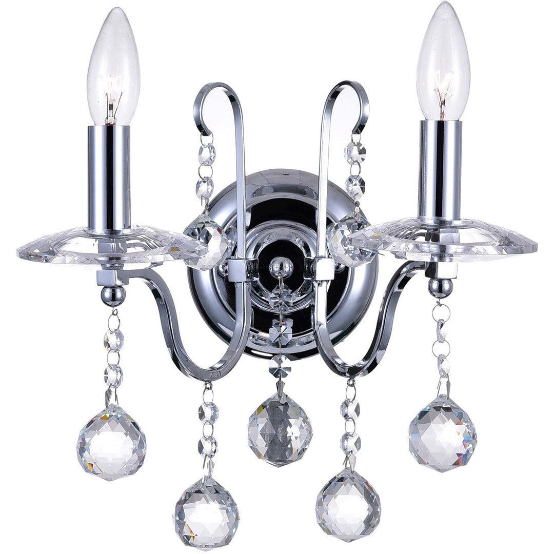 Chrome with Crystal Drop Wall Sconce - LV LIGHTING