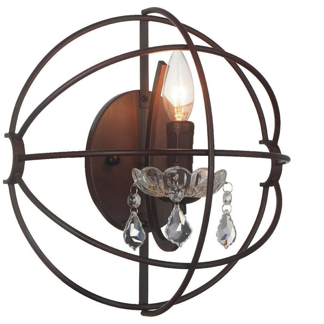 Brown Orbit Cage with Crystal Wall Sconce - LV LIGHTING