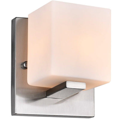 Satin Nickel with Frosted Cube Glass Wall Sconce - LV LIGHTING