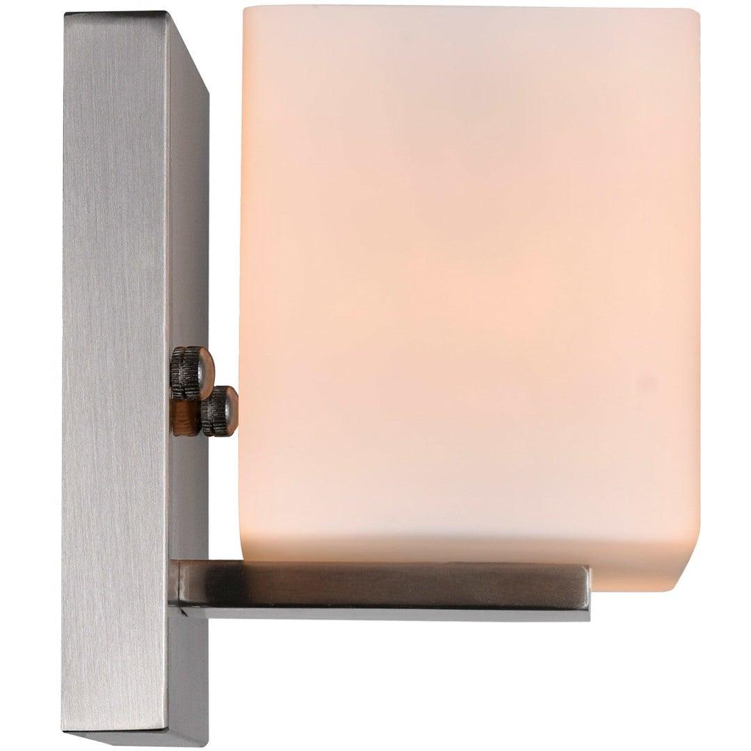 Satin Nickel with Frosted Cube Glass Wall Sconce - LV LIGHTING