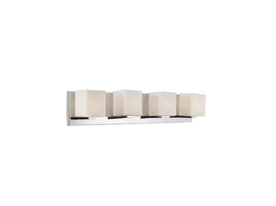 Satin Nickel with Frosted Cube Glass Shade Vanity Light - LV LIGHTING