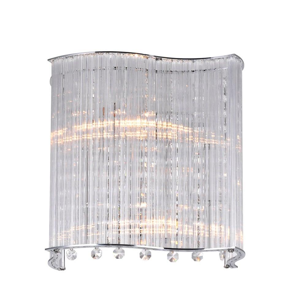 Chrome with Crystal Rod and Strand Wall Sconce - LV LIGHTING