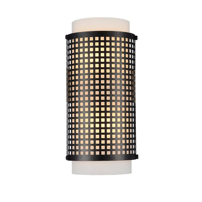 Steel Mesh with Frosted Glass Shade Wall Sconce - LV LIGHTING