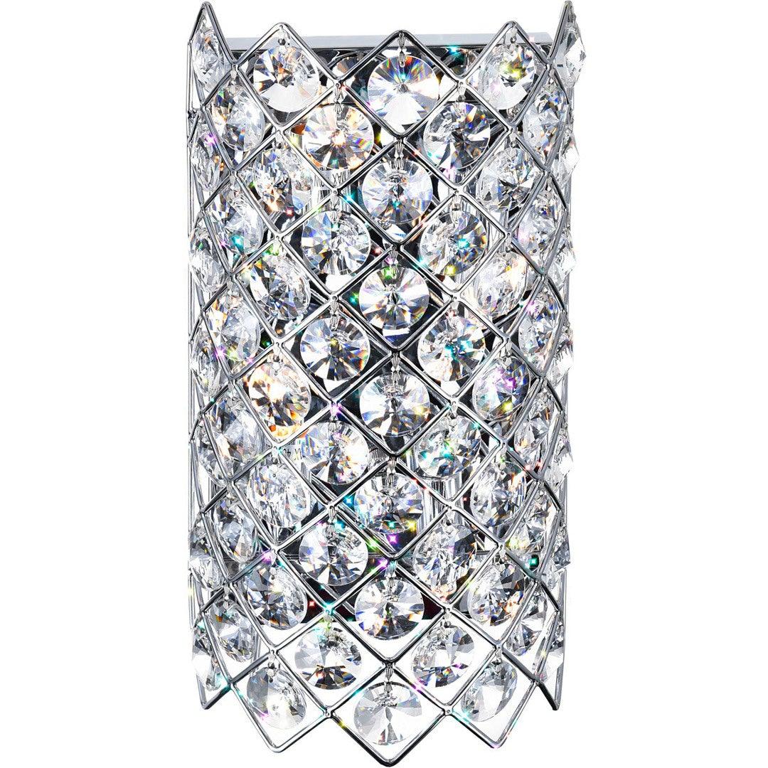 Chrome with Round Crystal Frame Wall Sconce - LV LIGHTING
