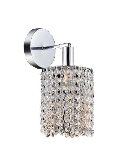 Chrome with Crystal Strand Round Wall Sconce - LV LIGHTING